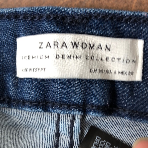 Zara Dark Wash High-Waisted Button-Fly Skinny Jeans Size 4 - Picture 7 of 13